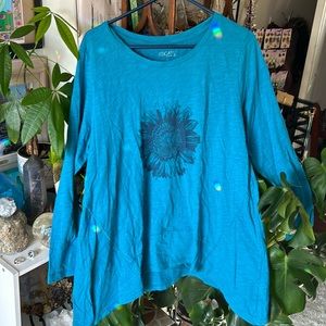 Asymmetrical floral shirt